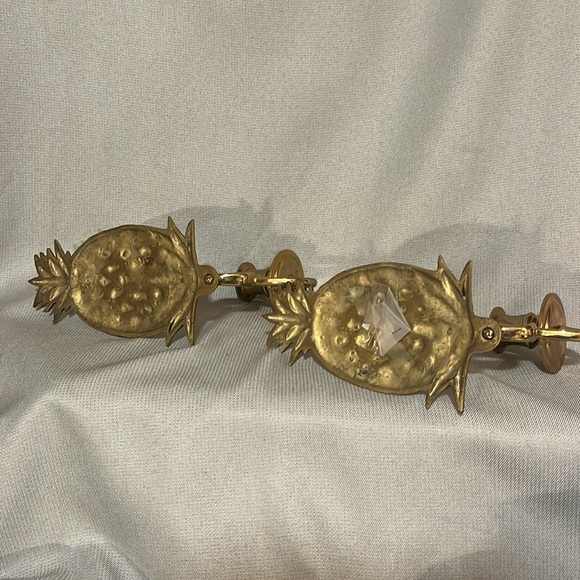 2 Piece Set Brass Pineapple Sconce Candle Holders - Picture 5 of 8